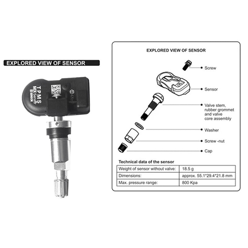 4x Autel Universal Programmable TPMS Sensors – 99% Vehicle Fit