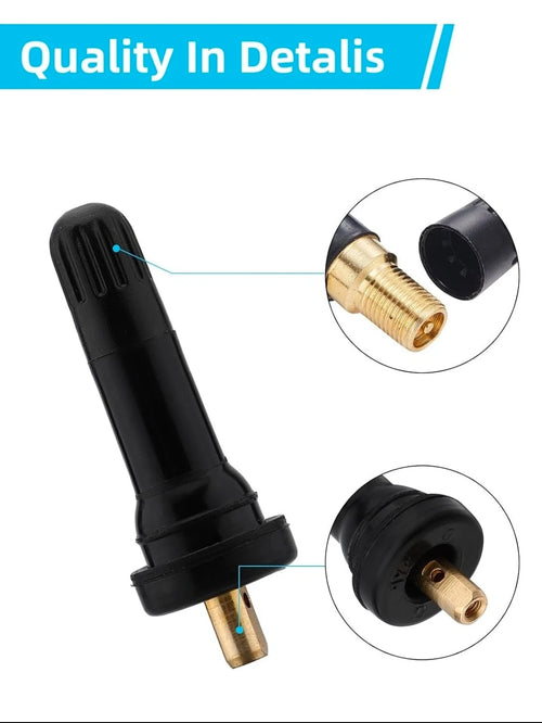 100x TPMS Rubber Valve Stems Compatible with Ford TPMS Sensors Service Kit