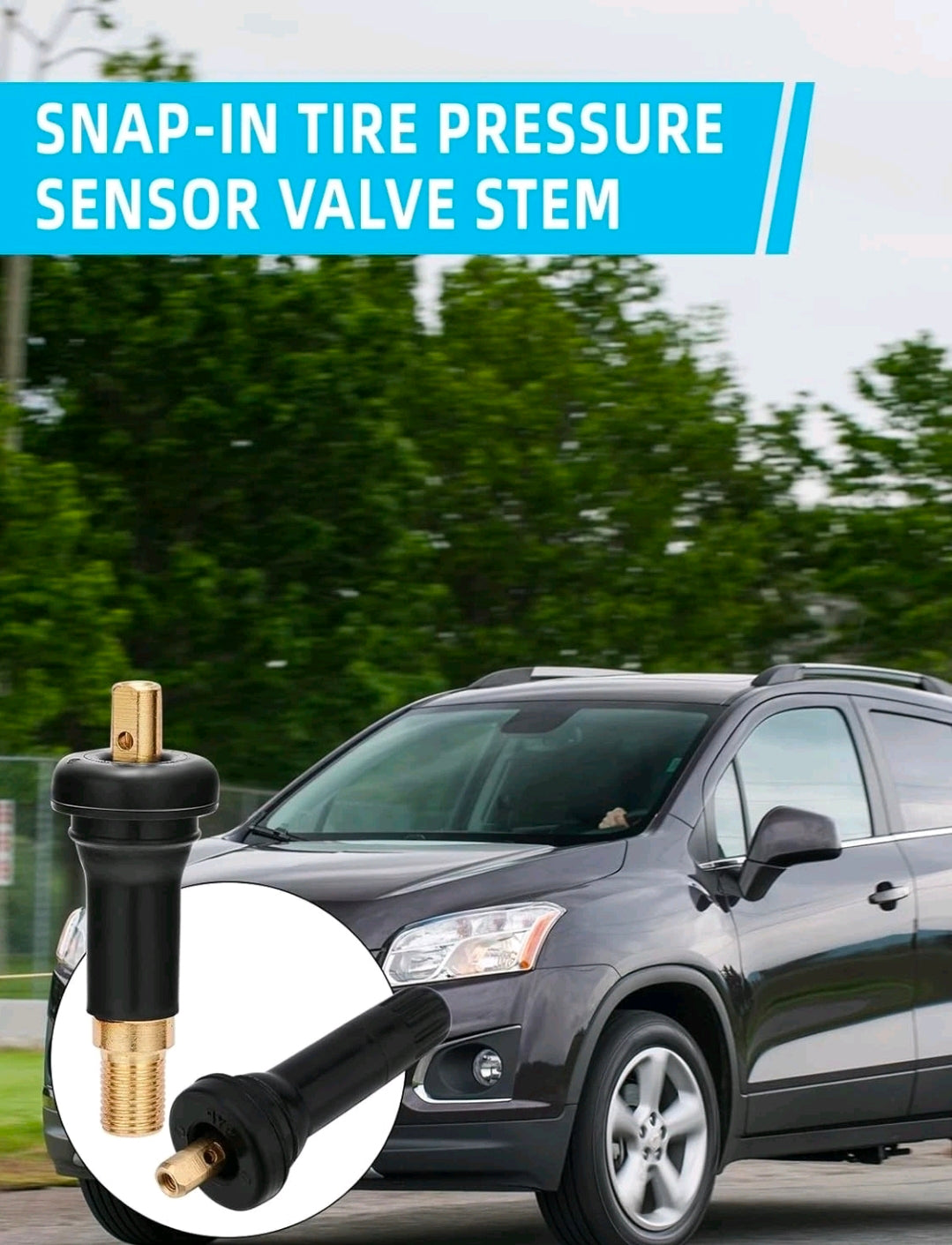 100x TPMS Rubber Valve Stems Compatible with Ford TPMS Sensors Service Kit